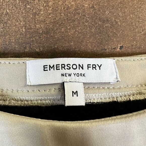 Emerson Fry Womens Size Medium Mini Shift Dress Cream Long Sleeve Stretch - Picture 2 of 9